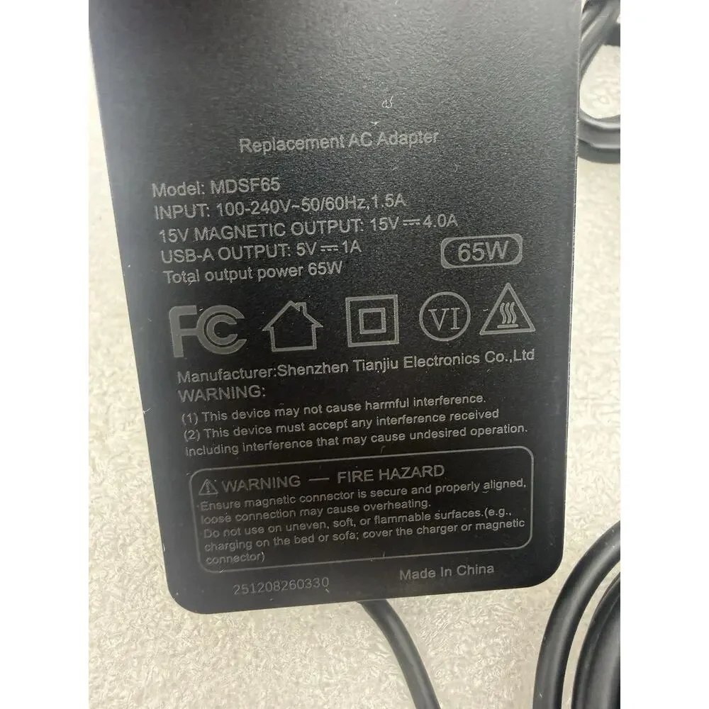 65W Replacement AC Adapter MDSF65 For Microsoft Surface Pro 11, 10 NEW *read...